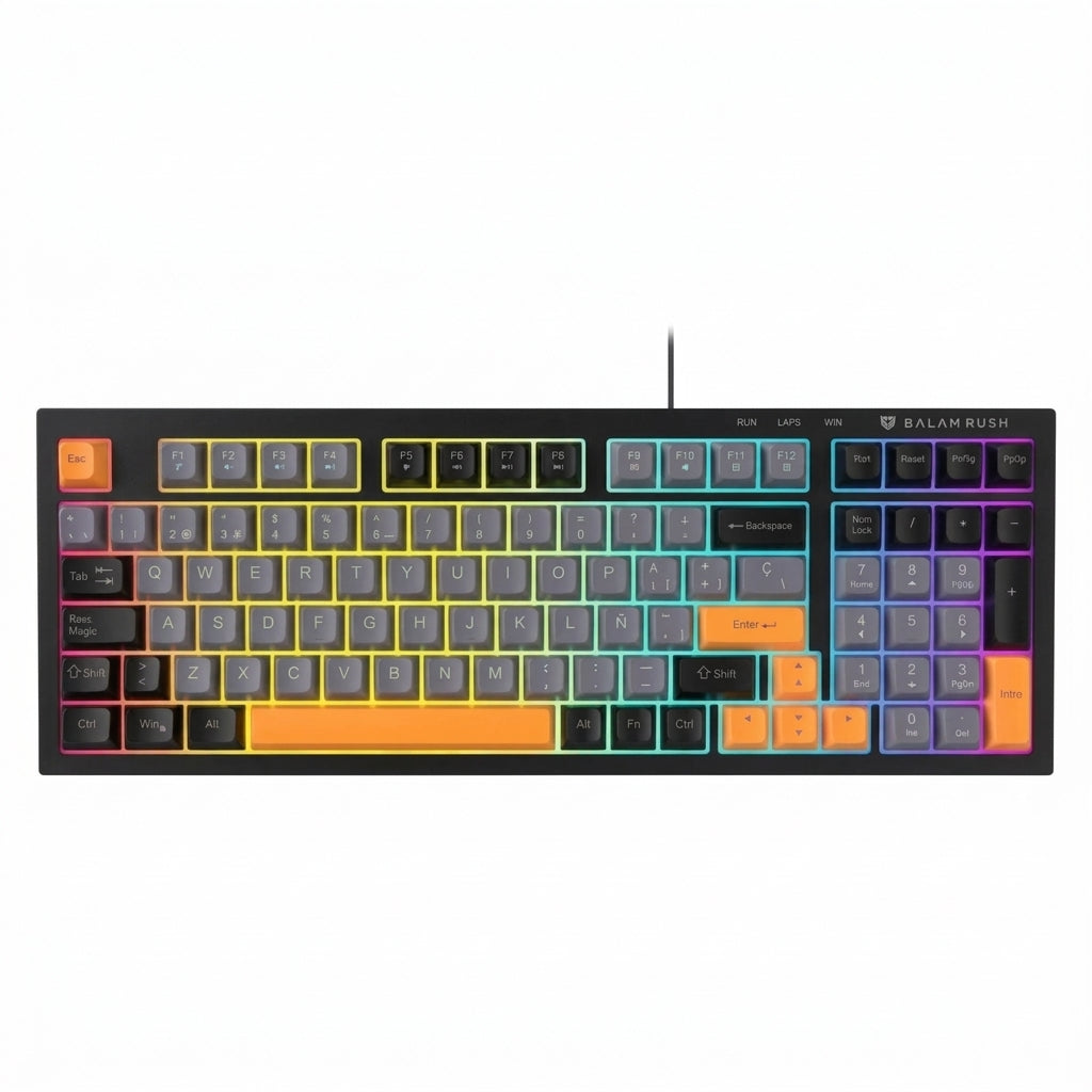 Teclado Balam Rush BR-945837, USB-C, Negro