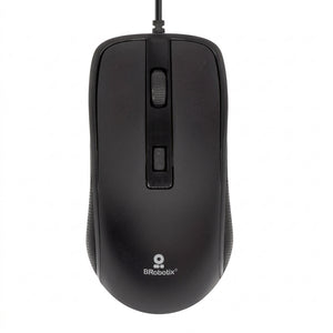 Mouse BROBOTIX 6007204, Alámbrico, USB, 1600DPI, Negro
