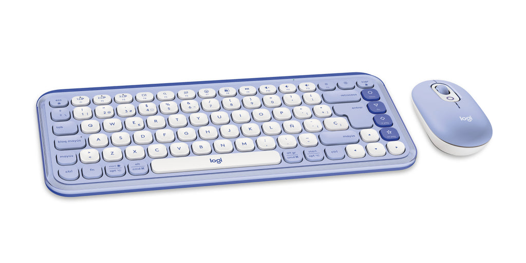 Kit Teclado y Mouse LOGITECH POP, Bluetooth, Violeta