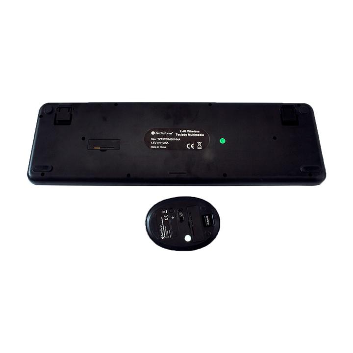 Kit Teclado y Mouse TECHZONE TZ19COMB01-INA Óptico Inalámbrico, USB, Negro