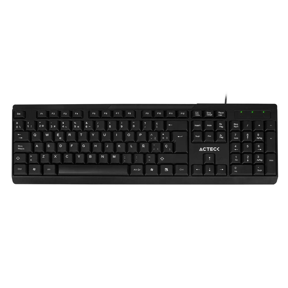 Teclado Acteck Inspire Ta210 / Alambrico Usb / Español / 105 Teclas / Windows / Membrana / Negro / Ac-928946