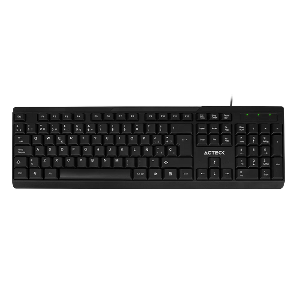 Teclado Acteck Inspire Ta210 / Alambrico Usb / Español / 105 Teclas / Windows / Membrana / Negro / Ac-928946