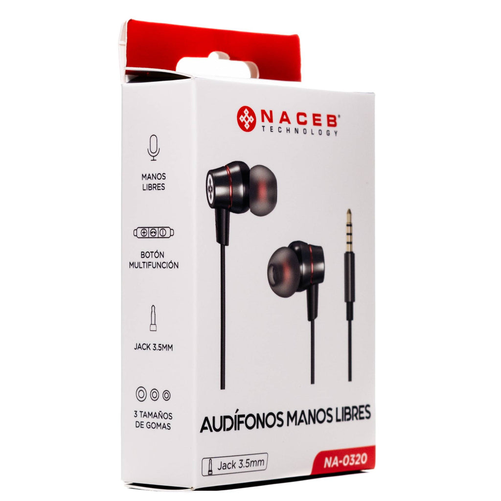 Headset NACEB NA-0320 NA-0320 In-Ears, Jack 3.5mm, Con Control de Audio, Manos Libres