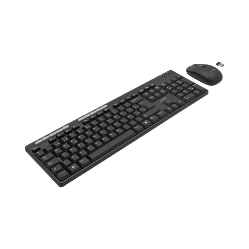 Kit Acteck Creator Mk450 / Teclado Y Mouse / Inalambrico / Receptor Usb / 105 Teclas / Multimedia / Espa?Ol / Win- Linux / Membrana / Optico / 1200 Dpi / 2 Botones Scroll / Negro / Ac-931748