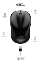 Mouse Acteck Optimize Trip Mi480 / Inalambrico / Receptor Usb / Laser / Click Silencioso / 1600 Dpi / Negro / Ac-934169