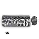 Kit Acteck Creator Chic Mk470 / Teclado Y Mouse / Inalambrico / Receptor Usb / Espa?Ol / Ranura Para Dispositivos / Multifuncion / 110 Teclas / Optico / 1600 Dpi / Negro Con Gris / Ac-935180