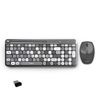 Kit Acteck Creator Chic Mk470 / Teclado Y Mouse / Inalambrico / Receptor Usb / Espa?Ol / Ranura Para Dispositivos / Multifuncion / 110 Teclas / Optico / 1600 Dpi / Negro Con Gris / Ac-935180