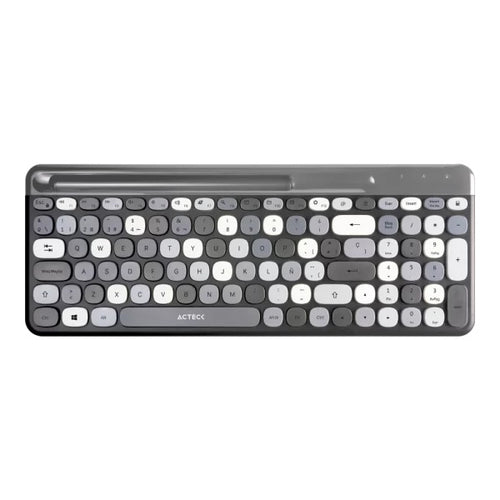 Kit Acteck Creator Chic Mk470 / Teclado Y Mouse / Inalambrico / Receptor Usb / Espa?Ol / Ranura Para Dispositivos / Multifuncion / 110 Teclas / Optico / 1600 Dpi / Negro Con Gris / Ac-935180