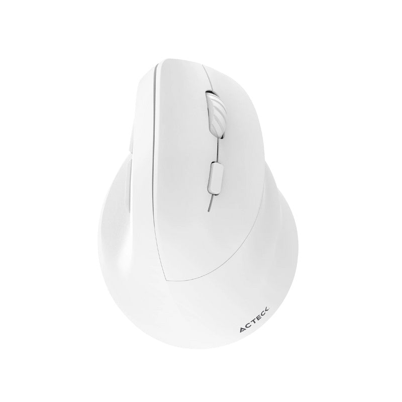 Mouse Acteck Virtuos Fitt Mi520 / Ergonomico / Vertical / Inalambrico / Dual Bluetooth Adaptador Usb / 2400 Dpi / Recargable / Blanco / Ac-936231