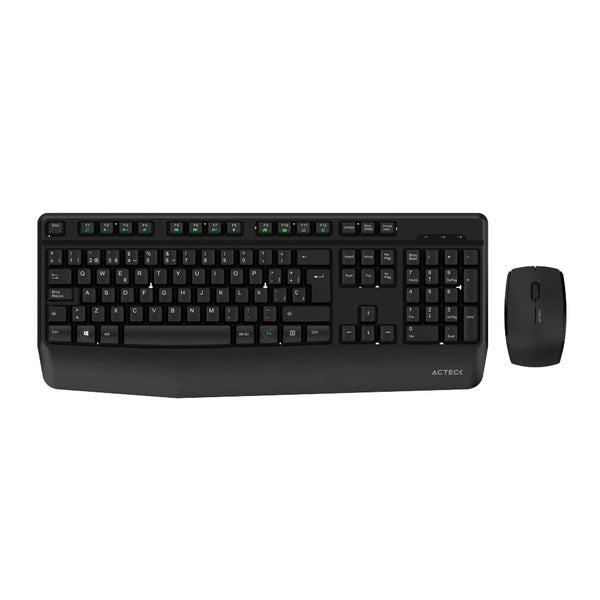 Kit Acteck Creator Plus Mk465 / Teclado Y Mouse / Inalambrico / Receptor Usb / 105 Teclas / Ergonomico - Multifuncion / Win - Mac - Ios - Android / Optico / 1200 Dpi / 3 Botones / Negro / Ac-936354
