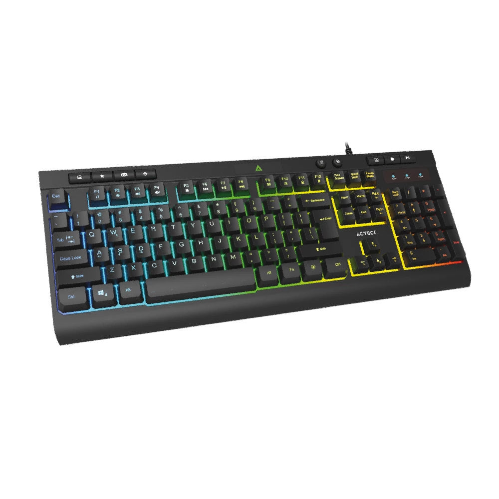 Kit Acteck Creator Aurean Pro Mk477g / Teclado Y Mouse / Alambrico / Iluminacion Led / 105 Teclas / Anti-Gosting / Multimedia / Optico / 8000 Dpi Ajustable / 7 Botones / Negro / Ac-936750