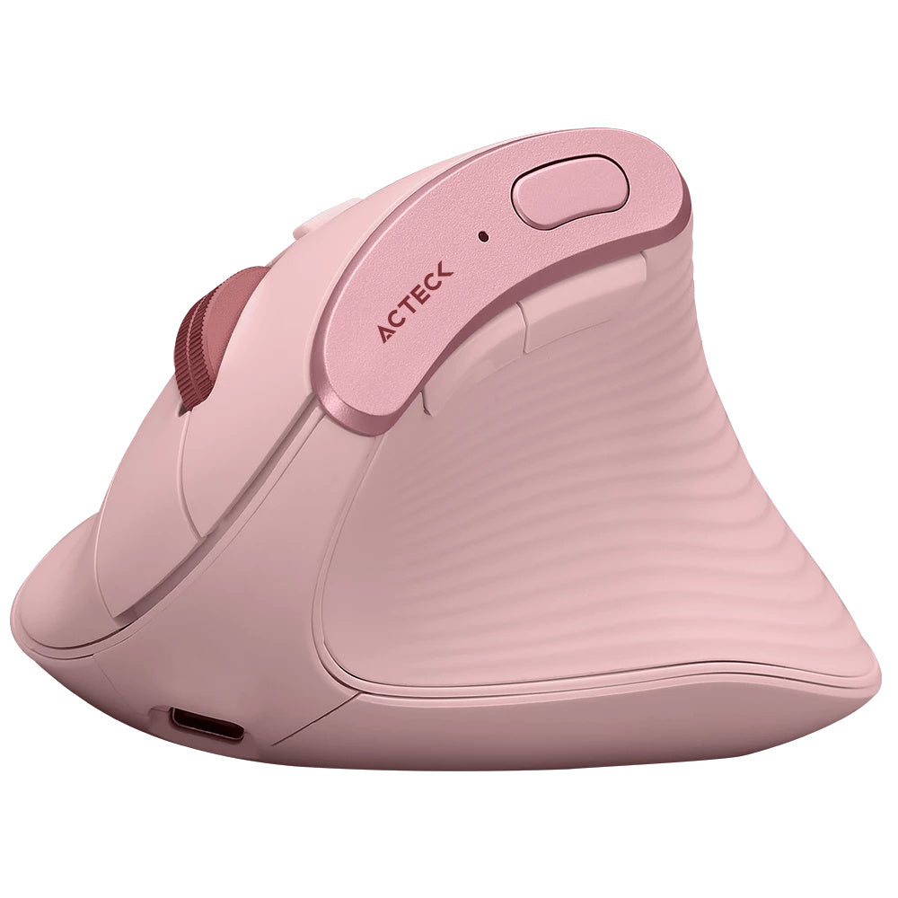 Mouse Ergonómico Acteck Virtuos Fitt Pro MI770, Inalámbrico, Óptico, 2.400DPI, RF Inalámbrico, Rosa