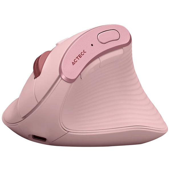 Mouse Ergonómico Acteck Virtuos Fitt Pro MI770, Inalámbrico, Óptico, 2.400DPI, RF Inalámbrico, Rosa