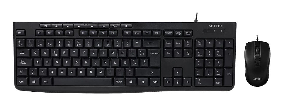 Kit Acteck Creator Prime Mk455 / Teclado Y Mouse / Alambrico / Usb 2.0 / Windows / Espa?Ol / 105 Teclas / Membrana / Multimedia / Optico / 1600 Dpi Ajustable / 4 Botones / Blanco / Ac-941792