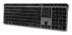 Teclado Acteck Inspire Krea Ti755 / Inalambrico Dual / Multidispositivo 2.4 Ghz + 2 Bt / Espa?Ol / Win - Mac / 118 Teclas / Bateria Recargable / Anti Ghosting / Negro - Gris / Ac-940085