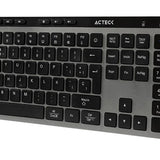 Teclado Acteck Inspire Krea Ti755 / Inalambrico Dual / Multidispositivo 2.4 Ghz + 2 Bt / Espa?Ol / Win - Mac / 118 Teclas / Bateria Recargable / Anti Ghosting / Negro - Gris / Ac-940085