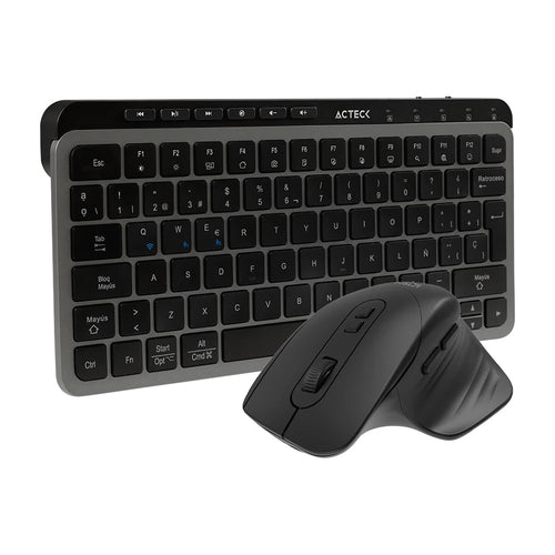 Kit Acteck Creator Krea Mk750 / Teclado Y Mouse / Inalambrico Dual / Multidispositivo / Recargable / Dongle Bt / 65 / Win - Mac / Espa?Ol / 118 Teclas / 2000 Dpi / Optico / Negro-Gris / Ac-940177
