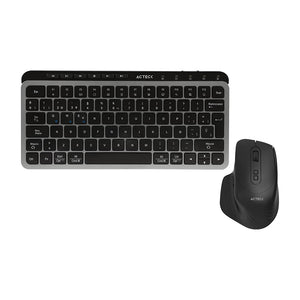 Kit Acteck Creator Krea Mk750 / Teclado Y Mouse / Inalambrico Dual / Multidispositivo / Recargable / Dongle Bt / 65 / Win - Mac / Espa?Ol / 118 Teclas / 2000 Dpi / Optico / Negro-Gris / Ac-940177