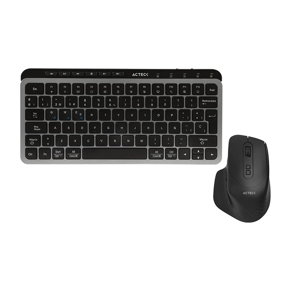 PC Gamer Kit Acteck Creator Krea Mk750 / Teclado Y Mouse / Inalambrico Dual / Multidispositivo / Recargable / Dongle Bt / 65 / Win - Mac / Espa?Ol / 118 Teclas / 2000 Dpi / Optico / Negro-Gris / Ac-940177 - México