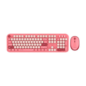 Kit Acteck Creator Chic K-Colors Mk485 / Inalambrico / Multimedia / Dongle 2.4 / Esp / 105 Teclas / Optico / 1600 Dpi Ajustable / 4 Botones + Scroll / Win + Mac / Rojo-Rosa / Ac-940207