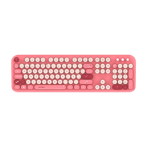 Kit Acteck Creator Chic K-Colors Mk485 / Inalambrico / Multimedia / Dongle 2.4 / Esp / 105 Teclas / Optico / 1600 Dpi Ajustable / 4 Botones + Scroll / Win + Mac / Rojo-Rosa / Ac-940207