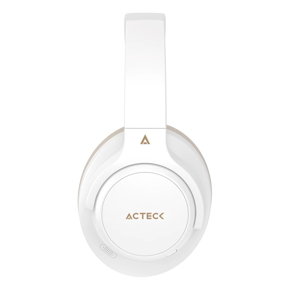 Audifonos Acteck Hype Epic Hp750 / Diadema / Inalambricos / Dual Bt -Aux 3.5 Mm / Bateria 75 Hrs / Microfono Omnidireccional / Cancelacion De Ruido / Bocinas 40 Mm 20 Hz A 20 Khz / Blanco / Ac-940863