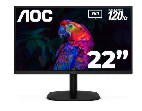 Monitor Led Aoc 22B35Hm23 / Color Negro / Panel Va 21.5 / Hdmi Y Vga / Aspecto 16:9 / Tiempo De Respuesta 4Ms  / 120 Hz / Vesa 100X100 Mm / 1920 X 1080 Contraste 20,000,000:1 / Brillo 250 Cd/M2