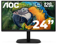 Monitor Led Aoc 24B35H3 / Color Negro / Panel Ips 23.8 / Hdmi Y Vga / Aspecto 16:9 / Tiempo D.R. 1Ms / 120Hz / Full Hd  1920X1080 / Vesa 100X100 Mm / Contraste 20,000,0001 / Brillo 300 Cd/M2