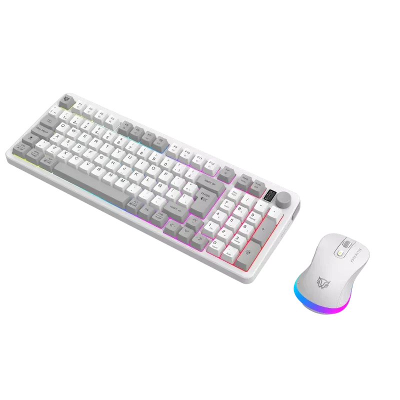 Kit Gamer Balam Rush Squad Conquest Pro Kg525 / Teclado Y Mouse / Dual / Dongle Usb - Bt / Espa?Ol / 97 Teclas / Recargable / Iluminacion Rgb / Win / Optico / 7200 Dpi Ajustable / Blanco / Br-940436