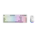 Kit Gamer Balam Rush Squad Conquest Pro Kg525 / Teclado Y Mouse / Dual / Dongle Usb - Bt / Espa?Ol / 97 Teclas / Recargable / Iluminacion Rgb / Win / Optico / 7200 Dpi Ajustable / Blanco / Br-940436