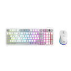 Kit Gamer Balam Rush Squad Conquest Pro Kg525 / Teclado Y Mouse / Dual / Dongle Usb - Bt / Espa?Ol / 97 Teclas / Recargable / Iluminacion Rgb / Win / Optico / 7200 Dpi Ajustable / Blanco / Br-940436