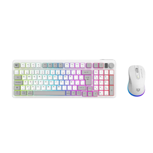 Kit Gamer Balam Rush Squad Conquest Pro Kg525 / Teclado Y Mouse / Dual / Dongle Usb - Bt / Espa?Ol / 97 Teclas / Recargable / Iluminacion Rgb / Win / Optico / 7200 Dpi Ajustable / Blanco / Br-940436