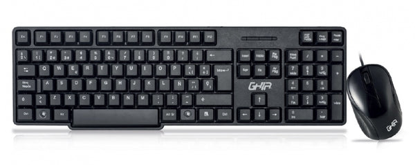 Combo Teclado Y Mouse Optico Ghia / Gta100 / Alambrico / Usb / Negro