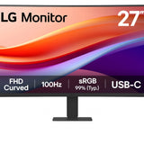 Monitor Pc Lg 27U421A-B Curvo Fhd 27 Pulg,Usb-C,Panel Va,100Hz,Tr 5Ms(Gtg),Resol 1920X1080,Asp 16:9,Brillo 250Cd/M2,Contr 3000:1,1500R,Hdr10,Srgb 99%,Hdmi,Dynamic Action Sync,Vesa 100X100 Mm.