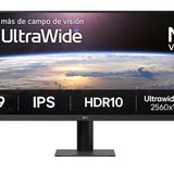 Monitor Pc Lg 29U511A Ultrawide Wfhd 29,Panel Ips,2560X1080,100Hz,Asp 21:9,Brillo 250Cd/M2,Contr 1000:1,Tr 5Ms,Hdmi,Displayport,Hdr10,Dynamic Action Sync,Black Stabilizer,Reader Mode,Vesa  100X100.