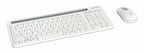 Kit de Teclado y Mouse Manhattan 180580, Inalámbrico, RF Inalámbrico/Bluetooth, Blanco, Inglés