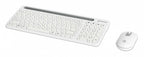 Kit de Teclado y Mouse Manhattan 180580, Inalámbrico, RF Inalámbrico/Bluetooth, Blanco, Inglés