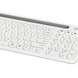 Kit de Teclado y Mouse Manhattan 180580, Inalámbrico, RF Inalámbrico/Bluetooth, Blanco, Inglés