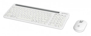 Kit de Teclado y Mouse Manhattan 180580, Inalámbrico, RF Inalámbrico/Bluetooth, Blanco, Inglés