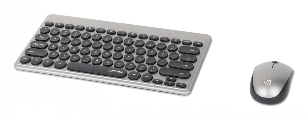 Teclados/Manhattan/180795/Kit De Mini Teclado Y Mouse Optico Inalambricos Mwk4095