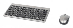 Teclados/Manhattan/180795/Kit De Mini Teclado Y Mouse Optico Inalambricos Mwk4095