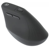 Mouse Ergonómico Manhattan 190336, Inalámbrico, Óptico, 1.600DPI, RF Inalámbrico, Negro