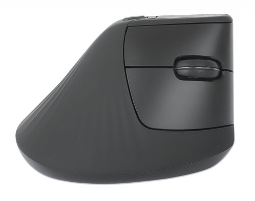 Mouse Ergonómico Manhattan 190336, Inalámbrico, Óptico, 1.600DPI, RF Inalámbrico, Negro