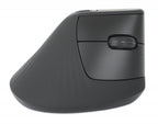 Mouse Ergonómico Manhattan 190336, Inalámbrico, Óptico, 1.600DPI, RF Inalámbrico, Negro
