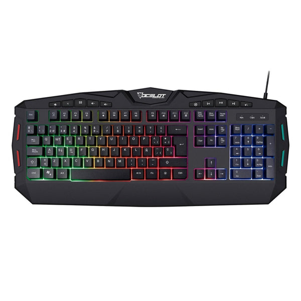 Teclado Membrana Ocelot Gaming Ogek03 / Retroiluminado / 105 Teclas / Anthigosting / Usb / Color Negro