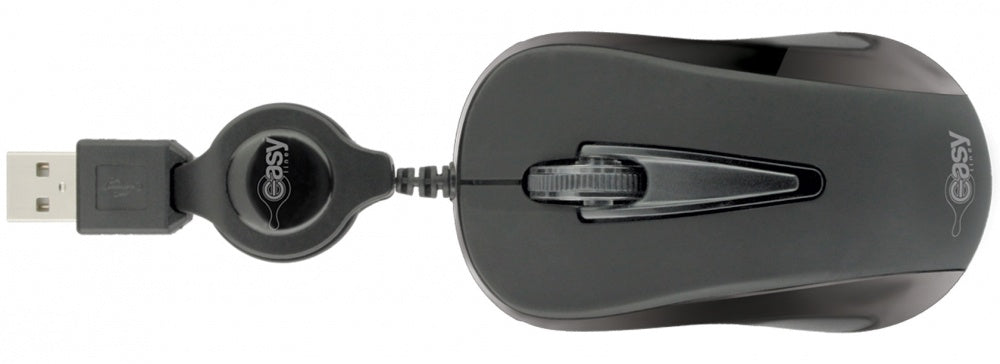 Mouse Mini Alambrico Retractil Optico 1000 Dpi Conector Usb Easy Line By Perfect Choice - Negro