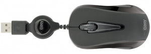 Mouse Mini Alambrico Retractil Optico 1000 Dpi Conector Usb Easy Line By Perfect Choice - Negro
