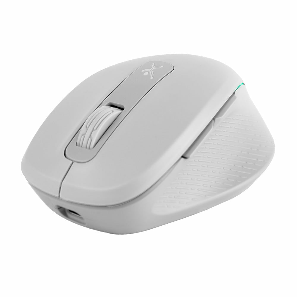 Mouse Inalambrico 1000 A 1600 Dpi Recargable Conector Usb Clic Silencioso Luz Rgb Ergonomico Perfect Choice Lumier Pro - Blanco