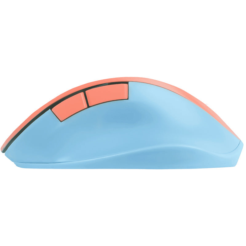 Mouse Inalambrico 1600 Dpi Ergonomico Silencioso Conector Usb Perfect Choice Thumb - Azul/Mamey