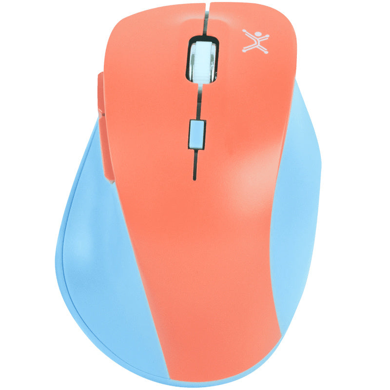 Mouse Inalambrico 1600 Dpi Ergonomico Silencioso Conector Usb Perfect Choice Thumb - Azul/Mamey
